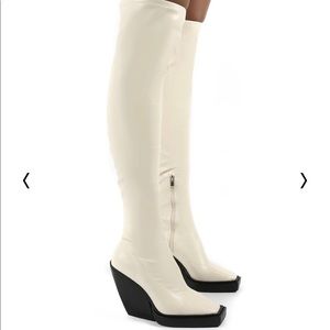 NEW thigh high white boots